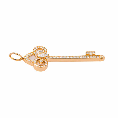 Pendentif Tiffany & Co Pendentif Clé fleur de Lys Or rose Diamant, Nacre 58 Facettes 4390263RV