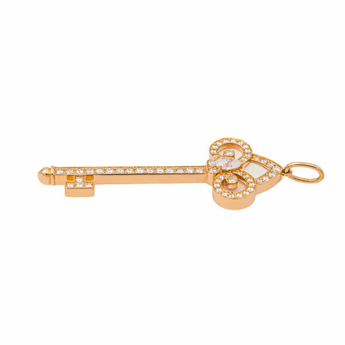 Pendentif Tiffany & Co Pendentif Clé fleur de Lys Or rose Diamant, Nacre 58 Facettes 4390263RV