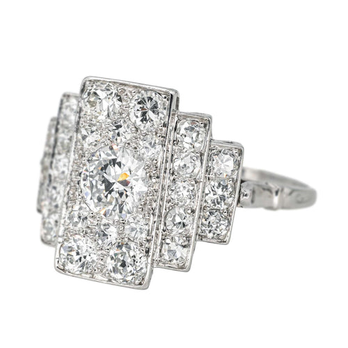 Bague 58.5 Bague Platine, Or blanc Diamant 58 Facettes 5075215CN