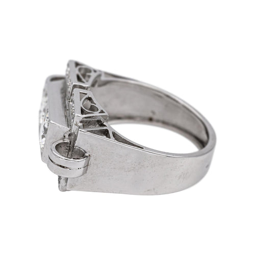 Bague 57 Bague Tank Or blanc Diamant 58 Facettes 4958634RV