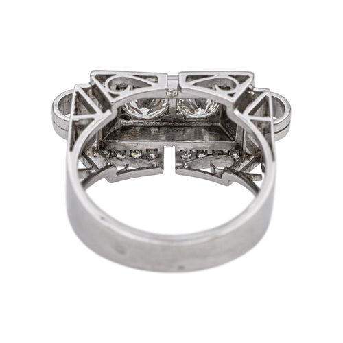 Bague 57 Bague Tank Or blanc Diamant 58 Facettes 4958634RV