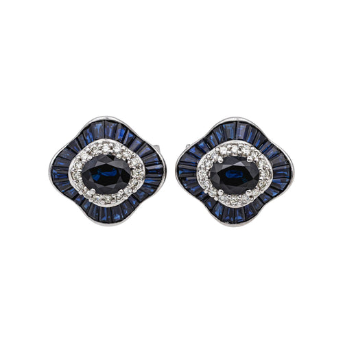 Boucles d'oreilles Boucles d'oreilles Or blanc Saphir, Saphirs, Diamant 58 Facettes 5056160CN