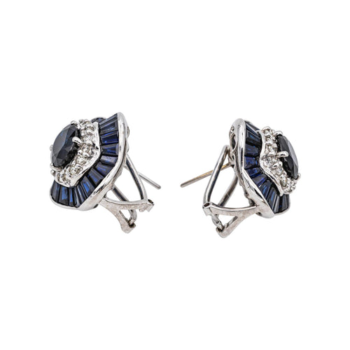 Boucles d'oreilles Boucles d'oreilles Or blanc Saphir, Saphirs, Diamant 58 Facettes 5056160CN