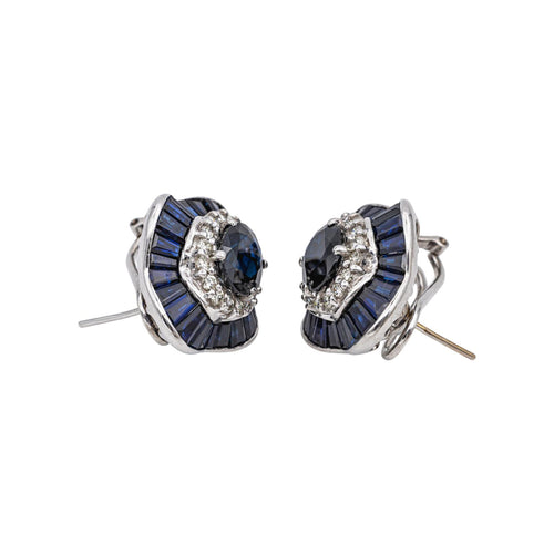 Boucles d'oreilles Boucles d'oreilles Or blanc Saphir, Saphirs, Diamant 58 Facettes 5056160CN
