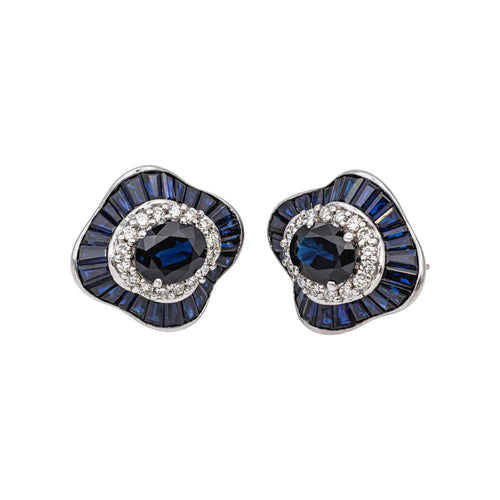 Boucles d'oreilles Boucles d'oreilles Or blanc Saphir, Saphirs, Diamant 58 Facettes 5056160CN
