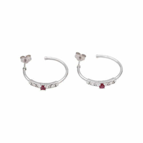 Boucles d'oreilles Mauboussin Boucles d'oreilles  Créoles  Capsule d'émotions Or blanc Rubis, Diamant 58 Facettes 5276258RV