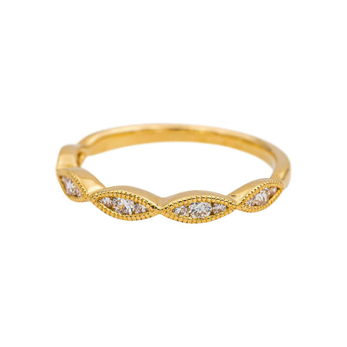 Bague 53 Bague  Demi-alliance Or jaune Diamant 58 Facettes 5276259RV