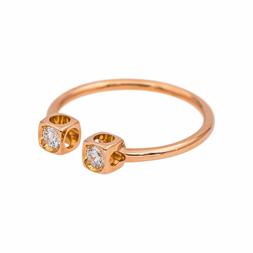 Bague 53 Dinh Van Bague Cube Or rose Diamant 58 Facettes 5276278RV