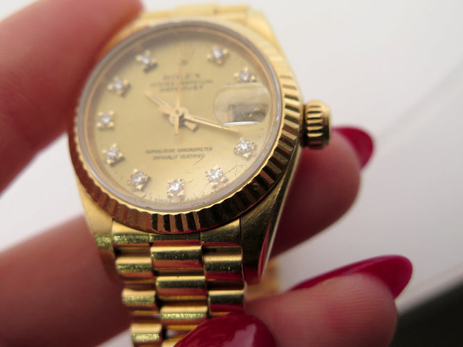 Montre Rolex Datejust Lady Jubilé réf. 69178 - Montre automatique en or jaune 18k diamants 58 Facettes 274172