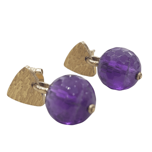 Boucles d'oreilles Boucles d’oreilles - Améthystes en or jaune 18k 58 Facettes T130