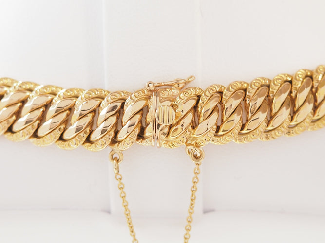 Collier Collier maille américaine en or jaune 18 kt 58 Facettes 25678