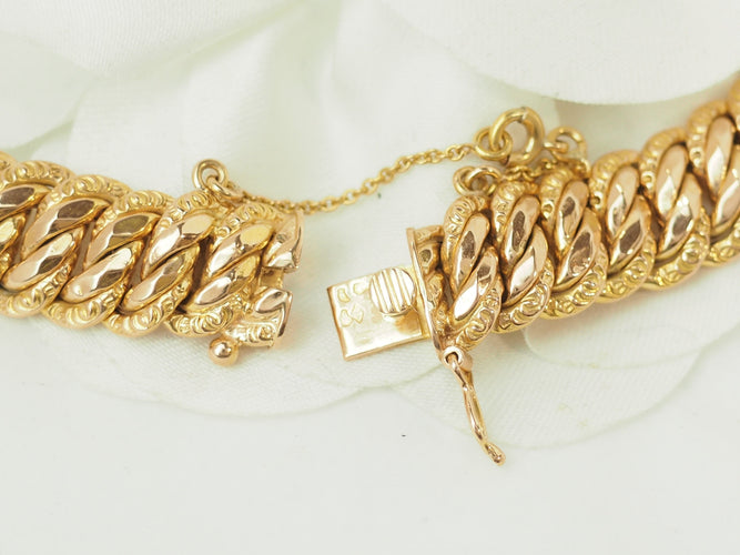 Collier Collier maille américaine en or jaune 18 kt 58 Facettes 25678