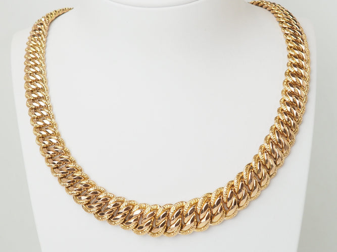Collier Collier maille américaine en or jaune 18 kt 58 Facettes 25678