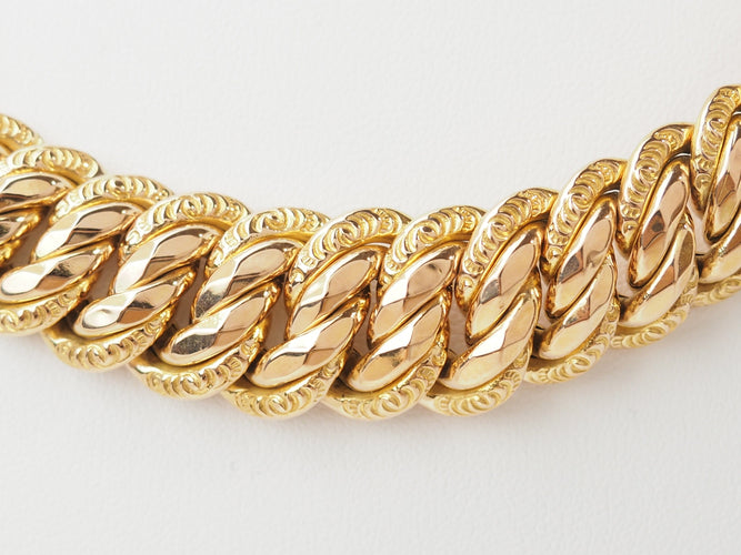 Collier Collier maille américaine en or jaune 18 kt 58 Facettes 25678