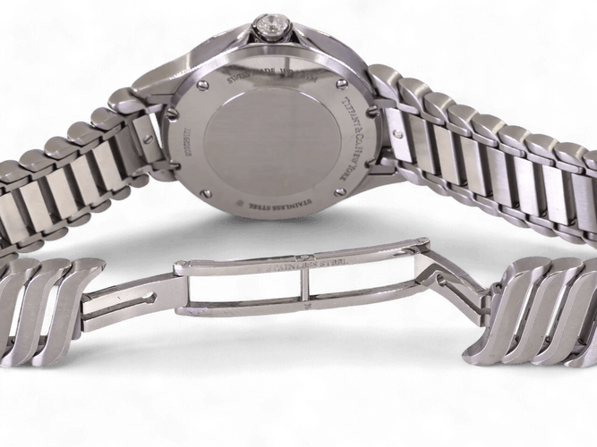 Montre Tiffany & Co Metro - Montre en acier avec diamants, cadran bleu ondulé 58 Facettes TCOW