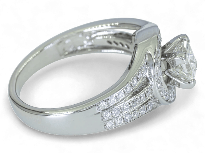 Bague 53 Bague en or 18K (750) avec diamants 1,26 ct (centre 0,70 ct) 58 Facettes AM98