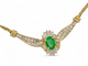 Collier Collier en or 14 K (585) avec diamants et émeraude 58 Facettes AG86