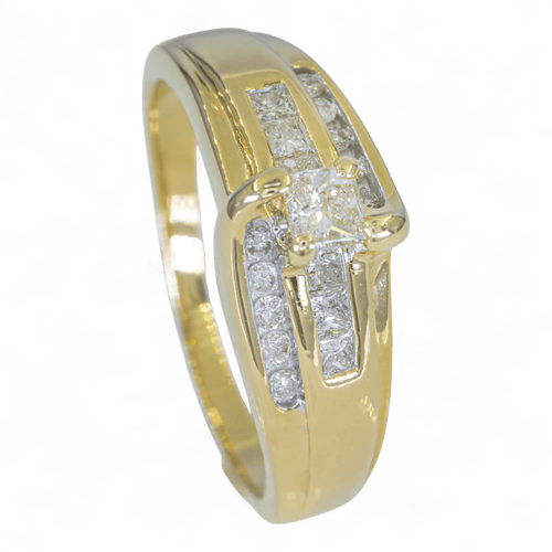 Bague 58 Bague en or 14K (585) avec diamant naturel 0,54 ct 58 Facettes AN85