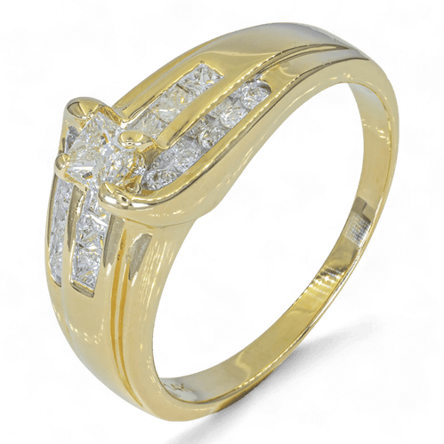 Bague 58 Bague en or 14K (585) avec diamant naturel 0,54 ct 58 Facettes AN85