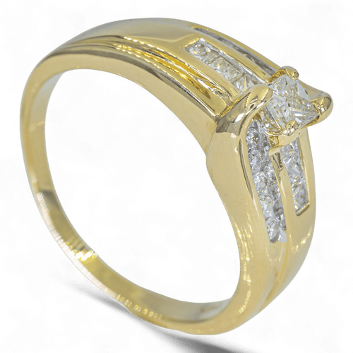 Bague 58 Bague en or 14K (585) avec diamant naturel 0,54 ct 58 Facettes AN85