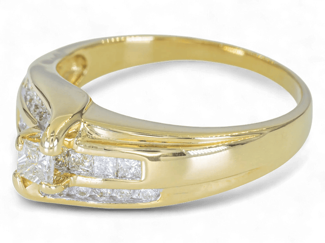 Bague 58 Bague en or 14K (585) avec diamant naturel 0,54 ct 58 Facettes AN85