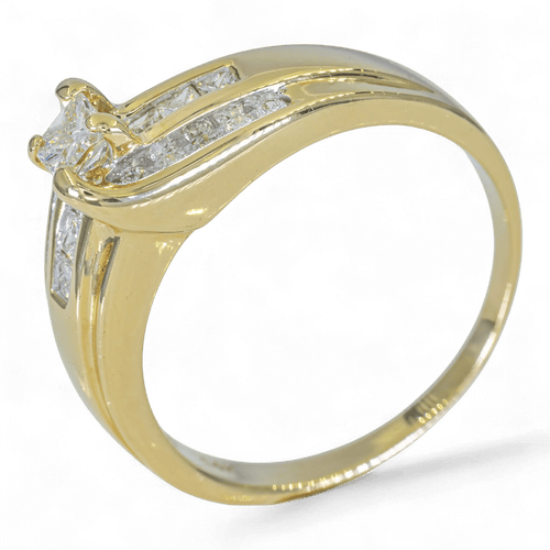 Bague 58 Bague en or 14K (585) avec diamant naturel 0,54 ct 58 Facettes AN85