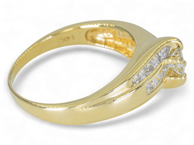 Bague 58 Bague en or 14K (585) avec diamant naturel 0,54 ct 58 Facettes AN85