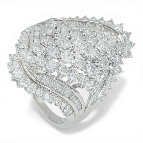 Bague 58 Bague en or blanc 585 avec diamants naturels 1,86 ct 58 Facettes AU81