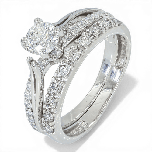 Bague 53 Bague en or blanc 585 - 0,75 ct diamants 58 Facettes AY47