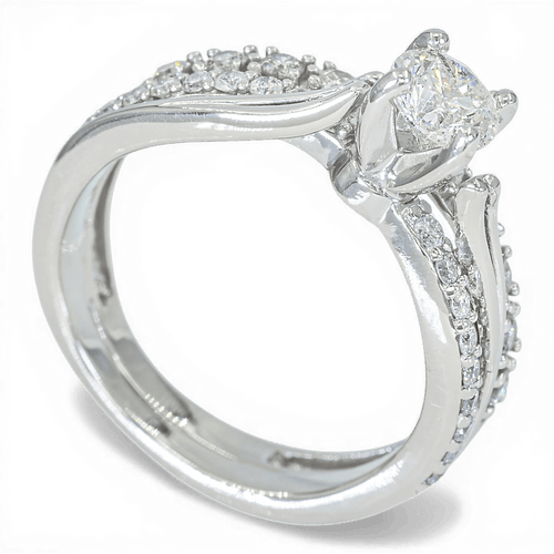 Bague 53 Bague en or blanc 585 - 0,75 ct diamants 58 Facettes AY47