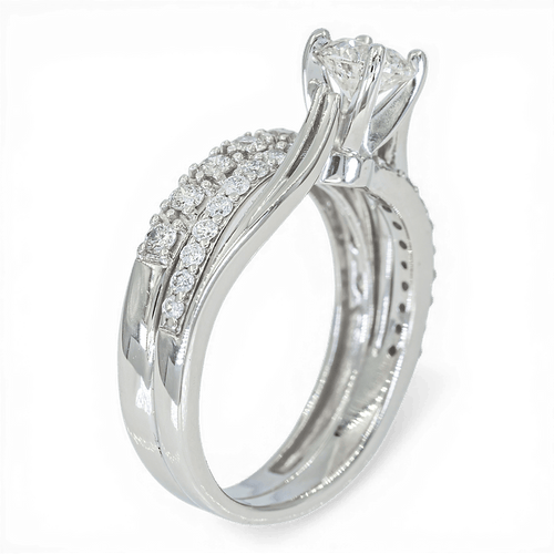 Bague 53 Bague en or blanc 585 - 0,75 ct diamants 58 Facettes AY47