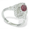 Bague 53 Bague en platine 950 avec diamant 0,24 ct et rubis 1,06 ct 58 Facettes WA19
