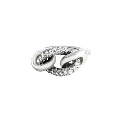 Bague 54 Pomellato Catene - Bague en or blanc et diamants 58 Facettes OC-61E00519