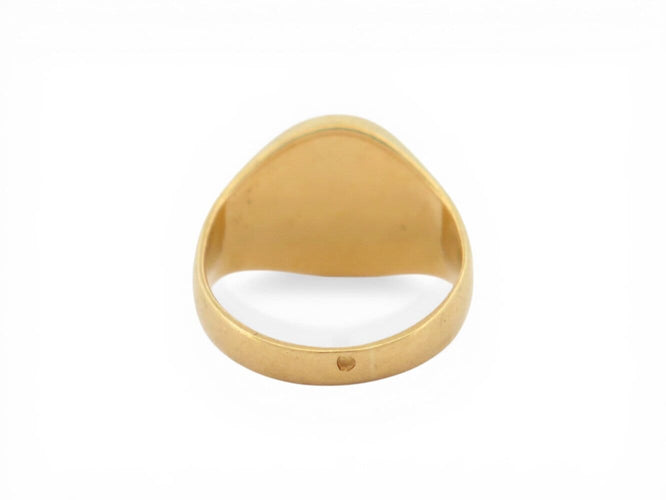 Bague 44 Chevalière armoiries - Bague petit doigt en or jaune 18k 58 Facettes 274167