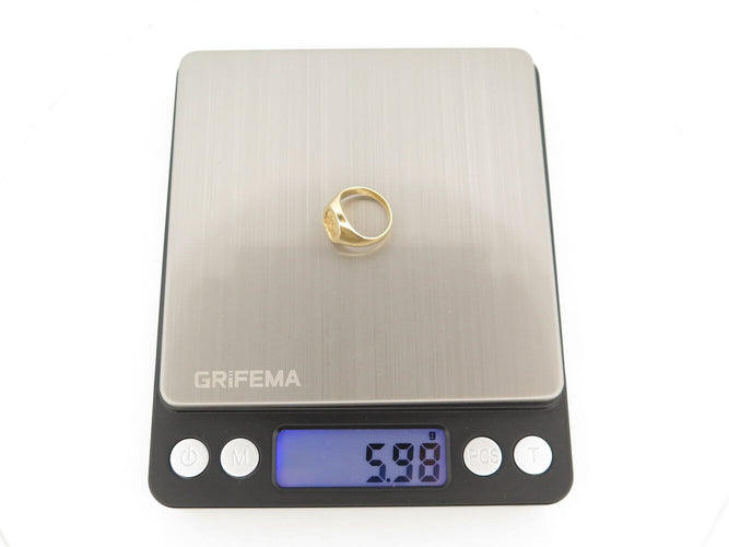 Bague 44 Chevalière armoiries - Bague petit doigt en or jaune 18k 58 Facettes 274167