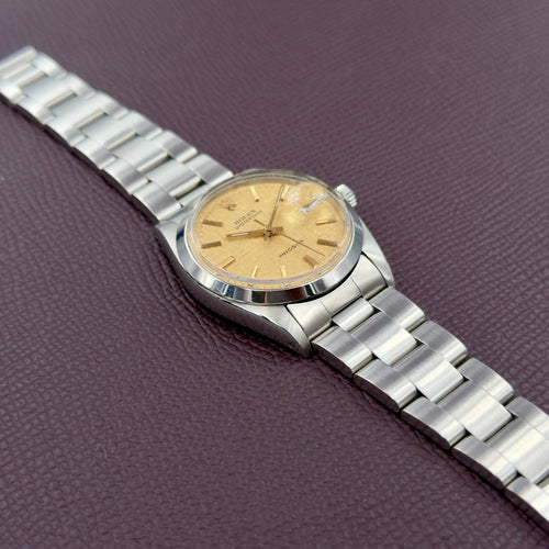 Montre Rolex Oysterdate Precision 6694 - Montre en acier cadran Gold Linen 58 Facettes 061