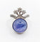 Bague 48 Bague duchesse vintage en or blanc 18k, tanzanite cabochon et diamants 58 Facettes A06916