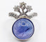 Bague 48 Bague duchesse vintage en or blanc 18k, tanzanite cabochon et diamants 58 Facettes A06916