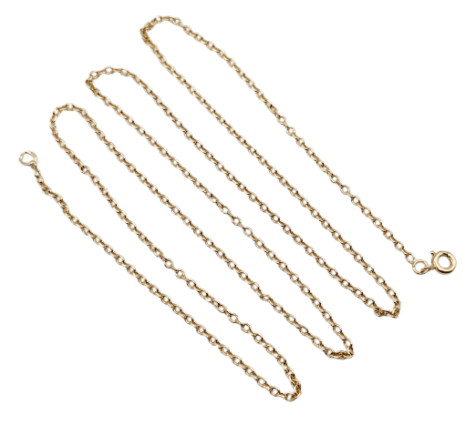 Collier Chaîne vintage en or jaune 18k maille forçat 64 cm 58 Facettes A06907