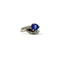 Bague 47 Bague moderne saphir taille poire en or gris 18K et diamants 58 Facettes