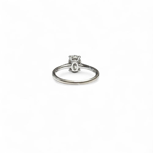Bague 49 Bague solitaire - Or gris 18K et diamants taille ovale 58 Facettes REF2537-304CF