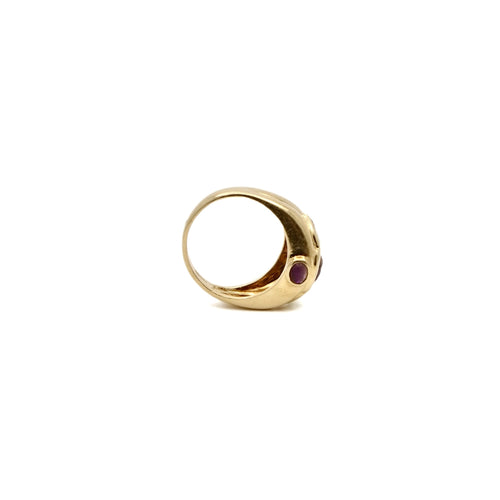 Bague 55.5 Bague Lilas en or jaune 18K avec améthyste et péridots 58 Facettes REF24062-225