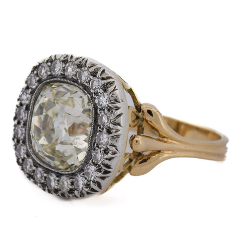 Bague 55 Bague victorienne - Or jaune 18 carats et argent avec diamants taille ancienne 58 Facettes AN604 (000419)