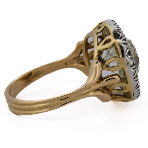 Bague 55 Bague victorienne - Or jaune 18 carats et argent avec diamants taille ancienne 58 Facettes AN604 (000419)