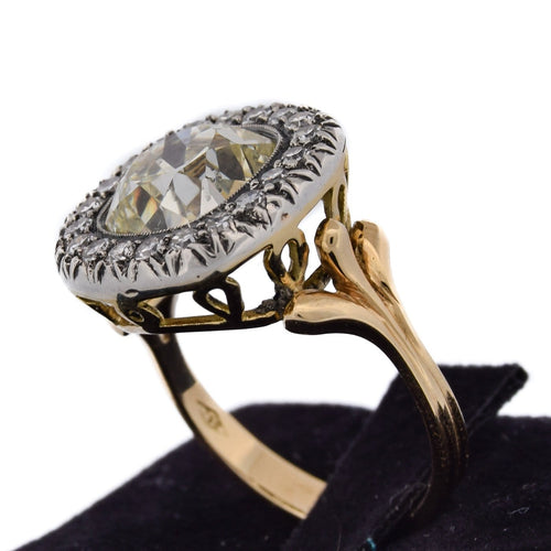 Bague 55 Bague victorienne - Or jaune 18 carats et argent avec diamants taille ancienne 58 Facettes AN604 (000419)