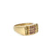 Bague 55 Chevalière en or jaune 18K pavée d’améthystes et péridots 58 Facettes 2376-98