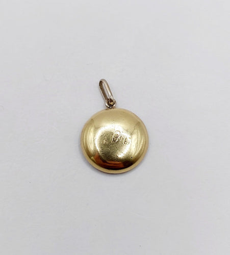 Pendentif Pendentif cible Art déco en or 18k, platine, nacre et saphir synthétique 58 Facettes A06911