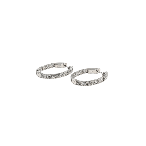 Boucles d'oreilles Boucles d'oreilles en or blanc 18 carats et diamants 58 Facettes BO #4997
