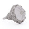 Bague 50 Bague ancienne - Motif floral en platine 950, diamants et cristal de roche 58 Facettes AN594 - P16 (0389)