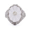 Bague 50 Bague ancienne - Motif floral en platine 950, diamants et cristal de roche 58 Facettes AN594 - P16 (0389)